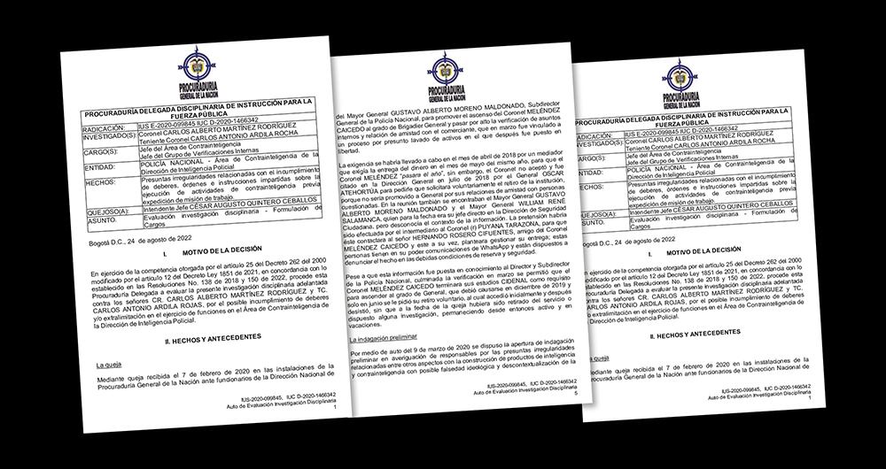 Los documentos dados a conocer mostraron lo grave del asunto que se ha vivido en la Policía.