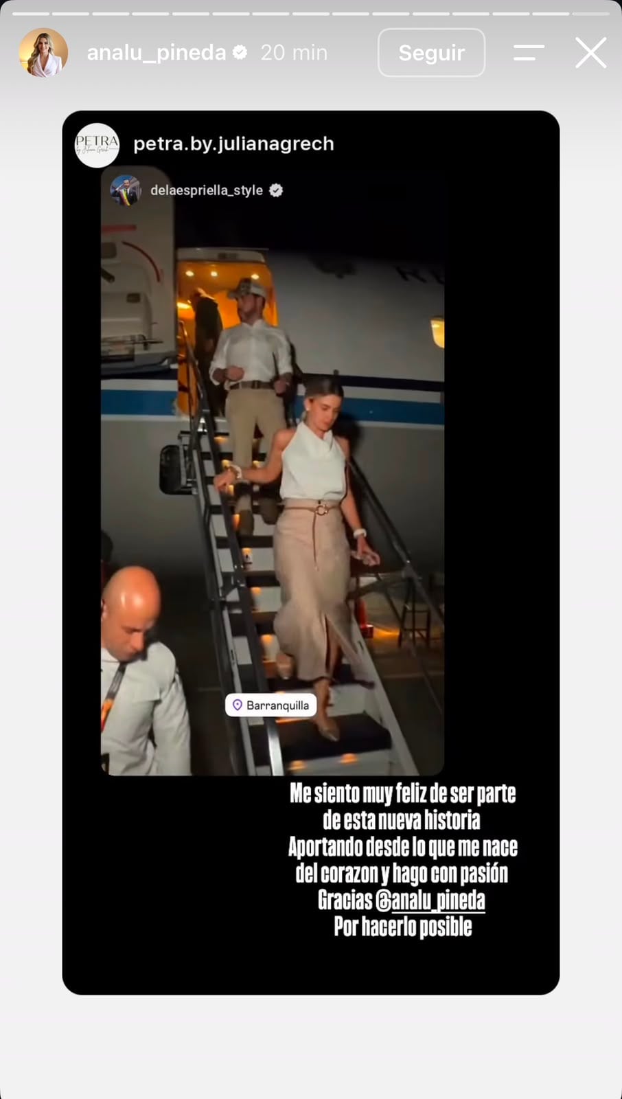 Mensaje de diseñadora a Ana Lucía Pineda