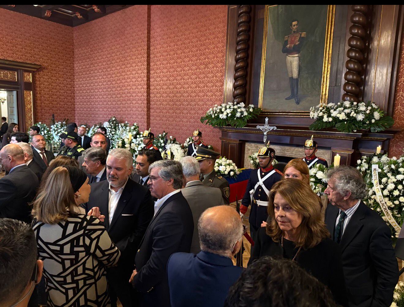 La exvicepresidenta Marta Lucía Ramírez en el funeral de Germán Vargas Lleras.