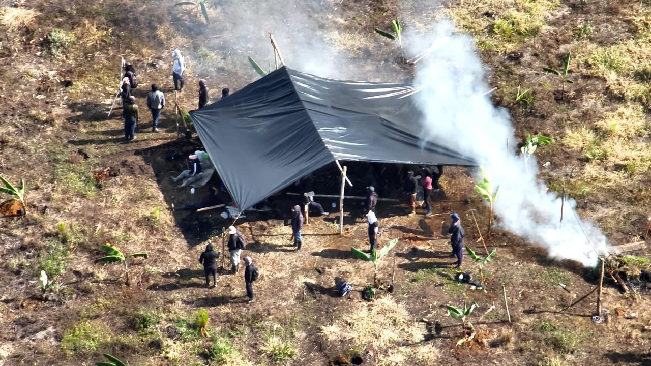 Invasión de predios en Cajibío, Cauca