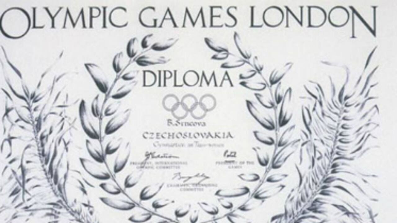 Diploma olímpico de los juegos de Londres 1948.