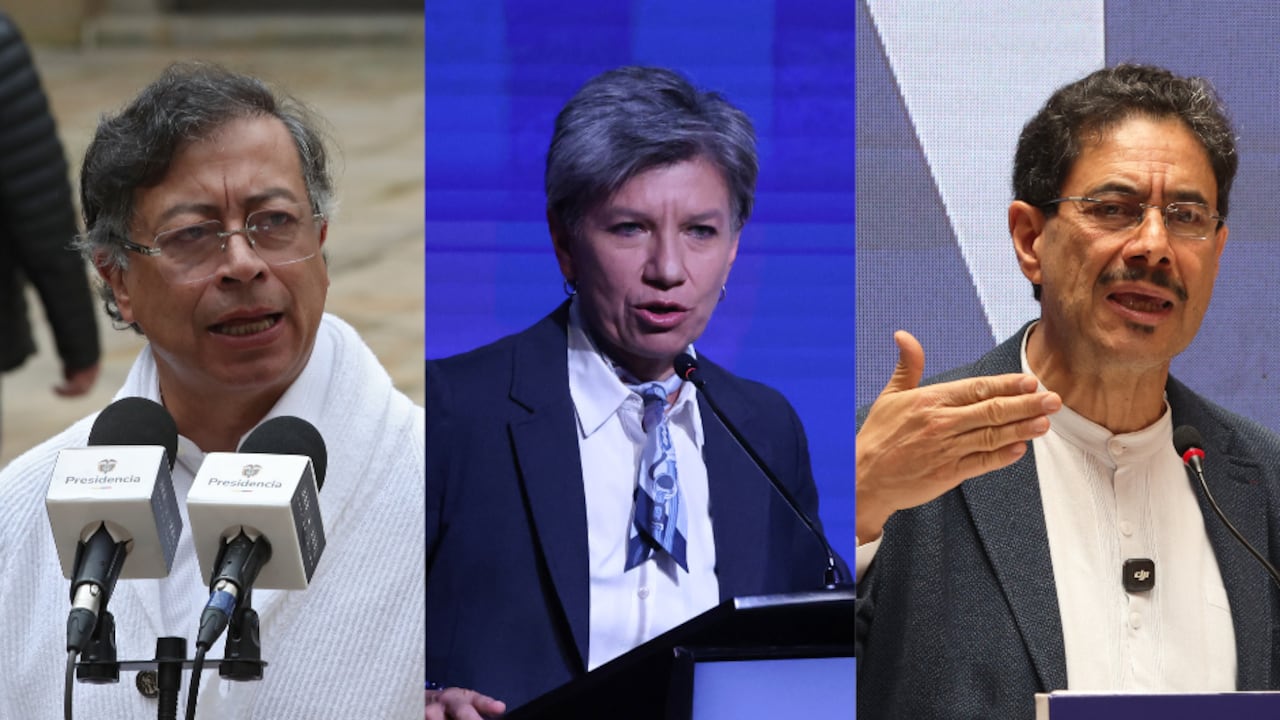Gustavo Petro, Claudia López e Iván Cepeda.