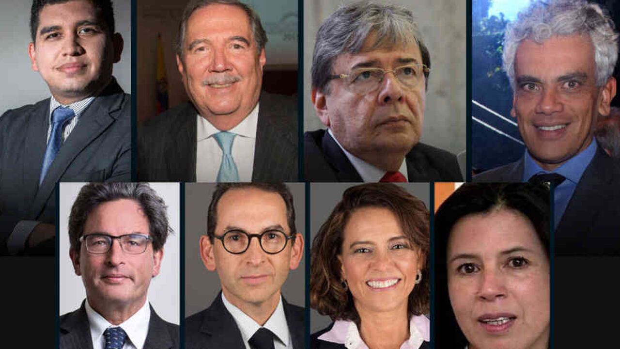 Alberto Carrasquilla, Andrés Valencia, Nancy Patricia Gutiérrez, Gloria Amparo Alonso, Jonathan Malagón, Guillemo Botero, Carlos Holmes Trujillo y Ricardo Lozano.