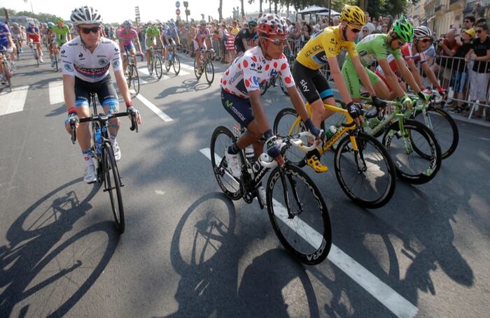 Nairo Quintana,  Cristopher Froome y Peter Sagan.