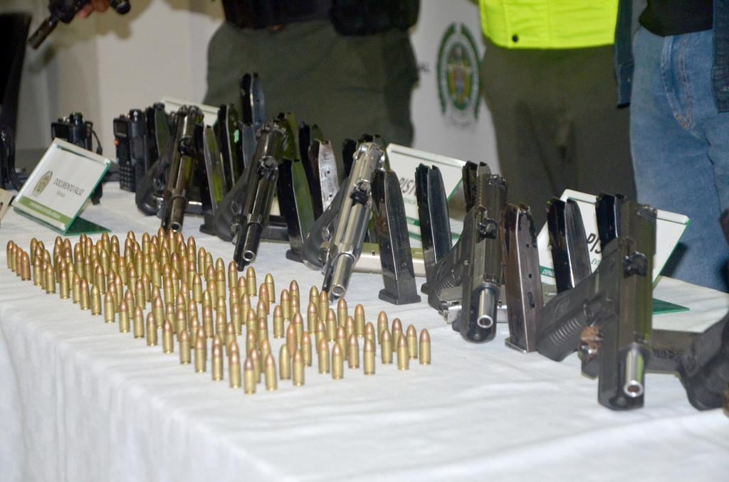 Material incautado a alias Marcos en Antioquia.