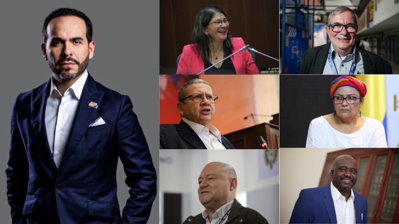 Abelardo De La Espriella, Sandra Ramírez, Rodrigo Londoño, Pablo Catatumbo, Victoria Sandino, Julián Gallo e Israel Zúñiga.