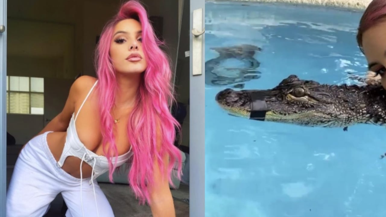 Acusan Lele Pons de maltrato animal tras nadar con un cocodrilo con el hocico amarrado