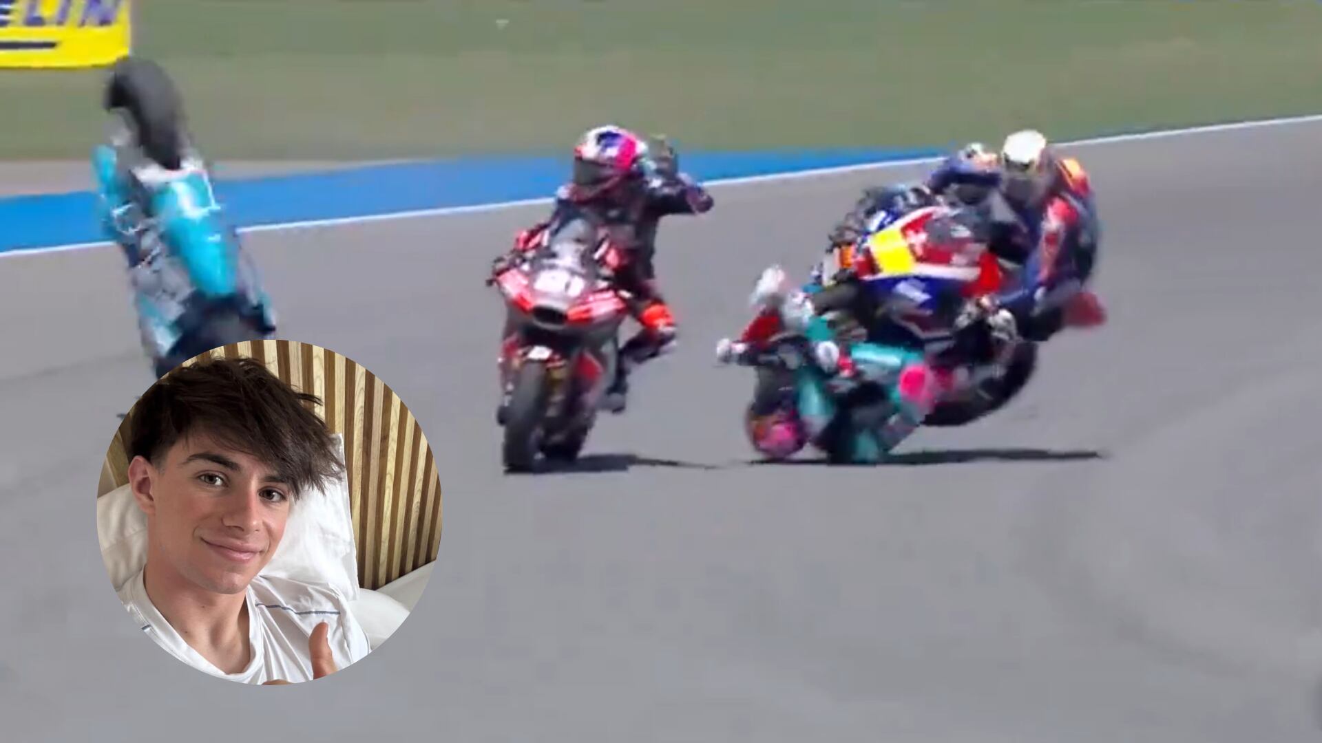 El piloto colombo español David Alonso sufrió una fuerte caída durante la tercera vuelta en el Circuito Internacional de Buriram, en Tailandia.