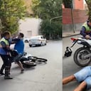 Agente de tránsito propinó fuerte puñetazo a taxista en medio de procedimiento de comparendo.