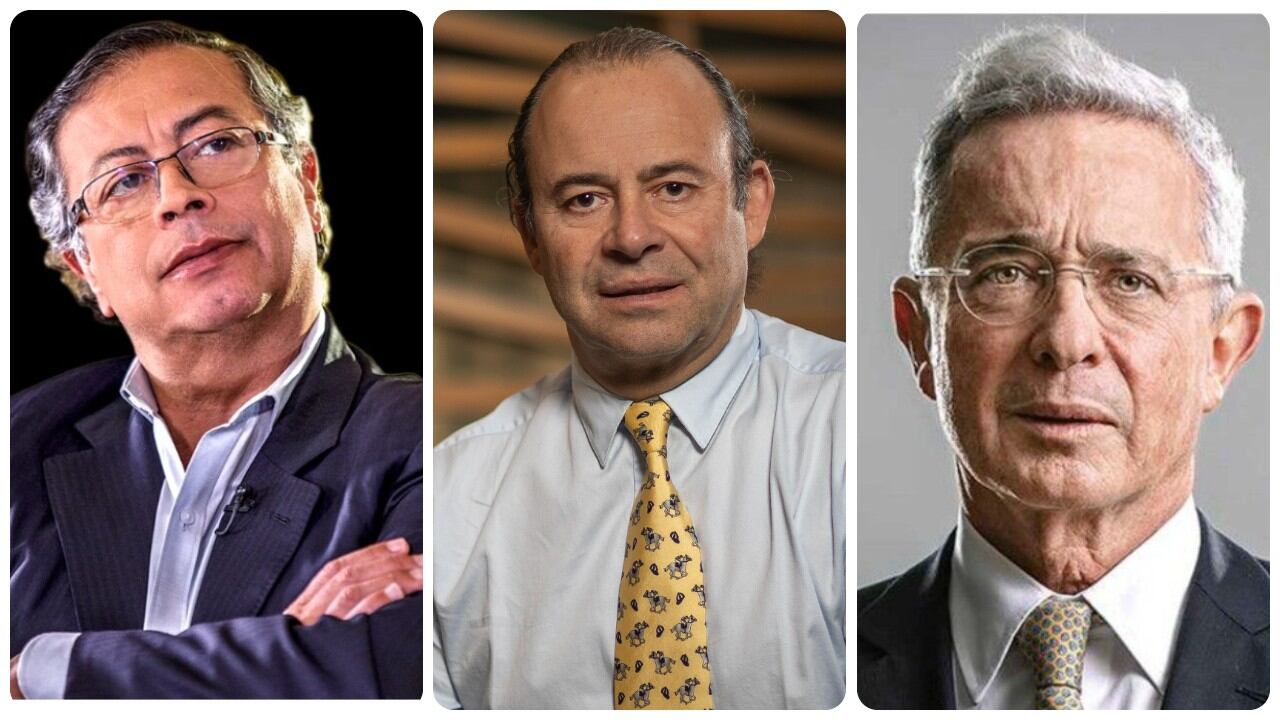 Gustavo Petro, Luigi Echeverri y Álvaro Uribe.