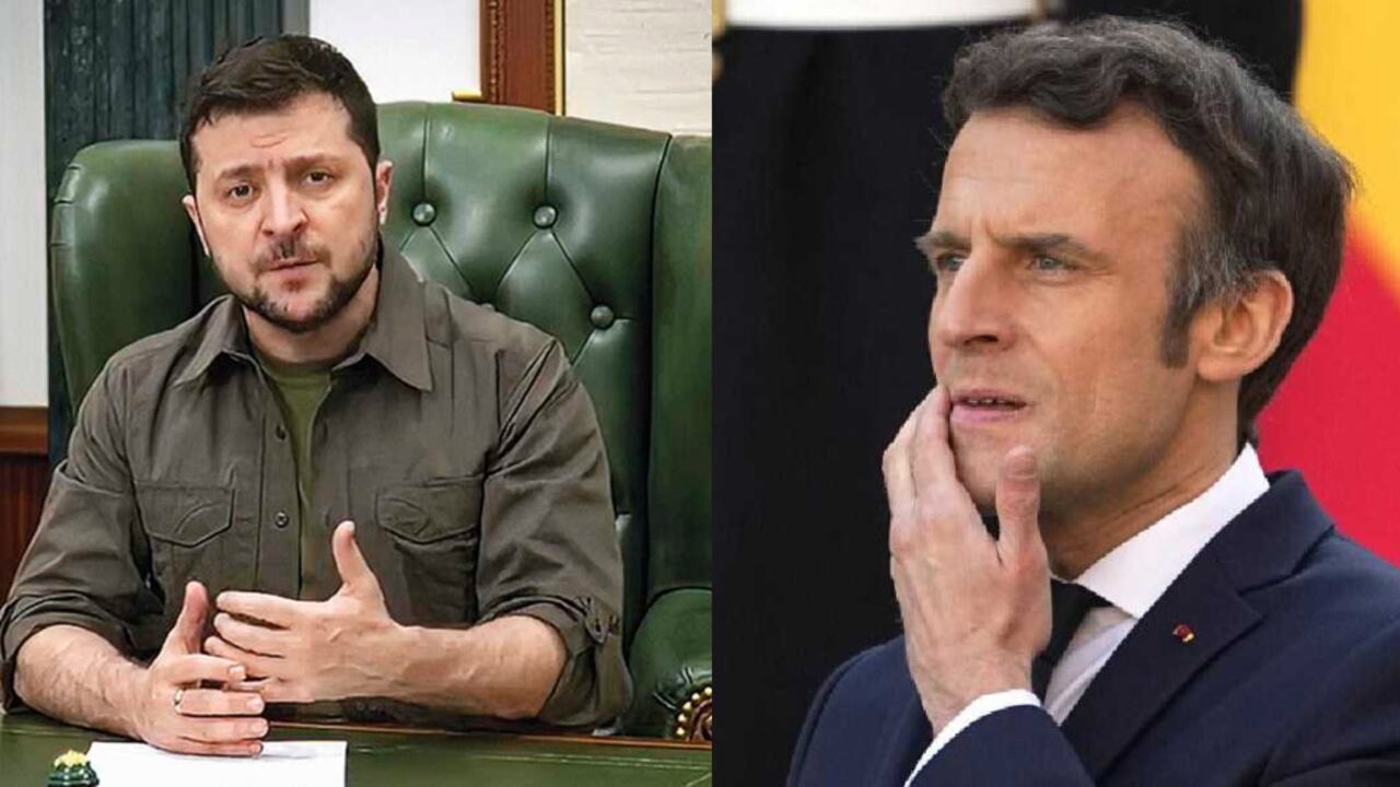 Los presidentes Volodímir Zelenski y Emmanuel Macron.