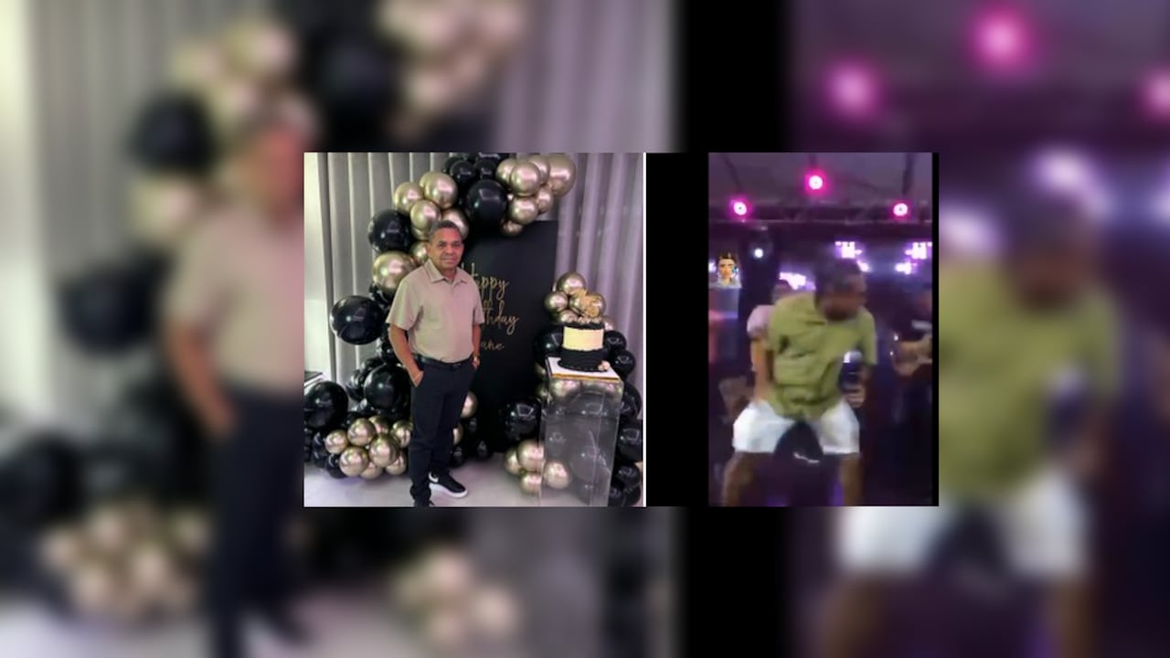 Luis Manuel Díaz, padre del futbolista Luis Díaz. A la izquierda, en Liverpool. A la derecha, en Colombia