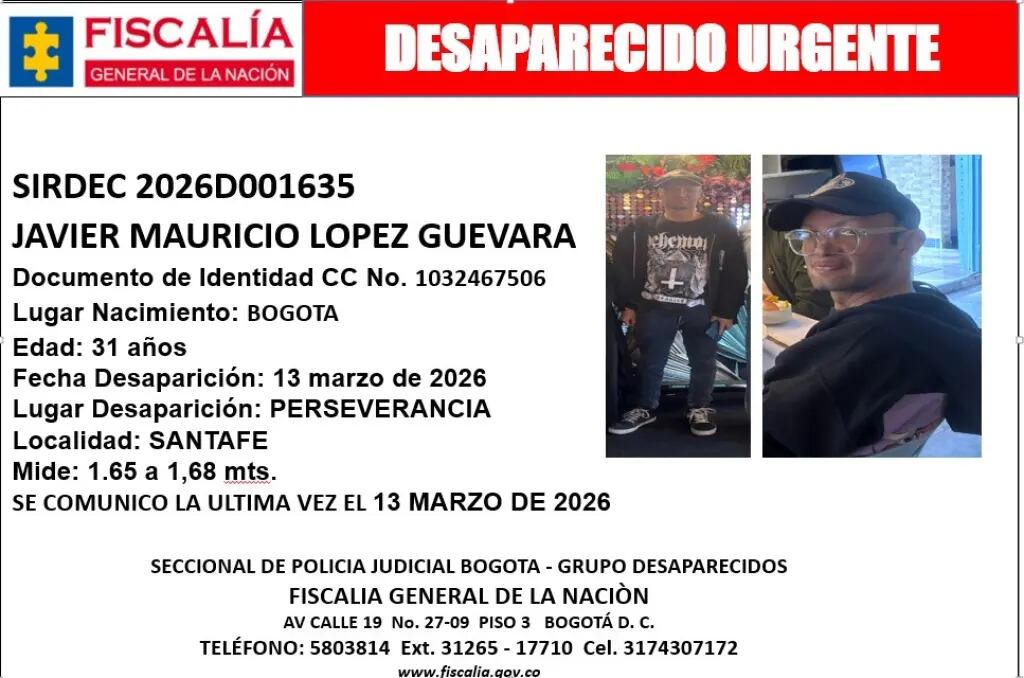¿Dónde está Javier? Desaparece contratista del DANE en el centro de Bogotá