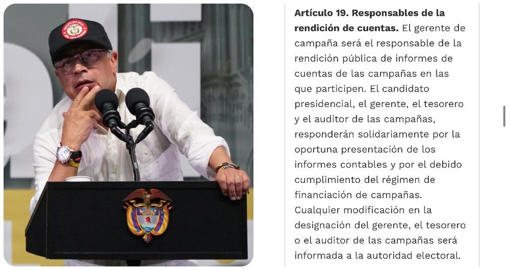 Gustavo Petro y la ley en la que se ampara el CNE para investigarlo como candidato presidencial.