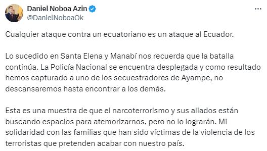 El presidente envió un mensaje a través de su cuenta de X.