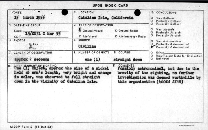 Estados Unidos desclasifica nuevos archivos sobre ovnis