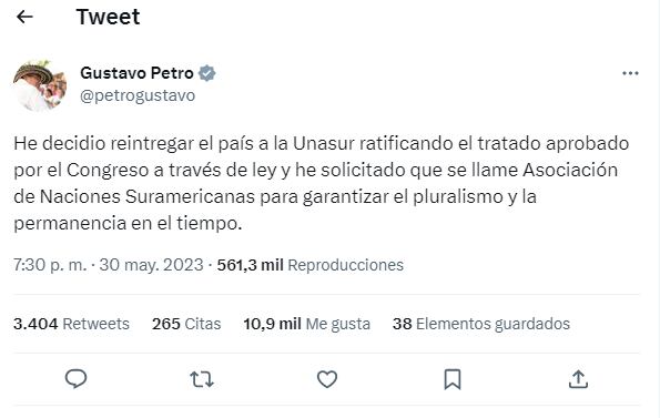 Twitter Gustavo Petro