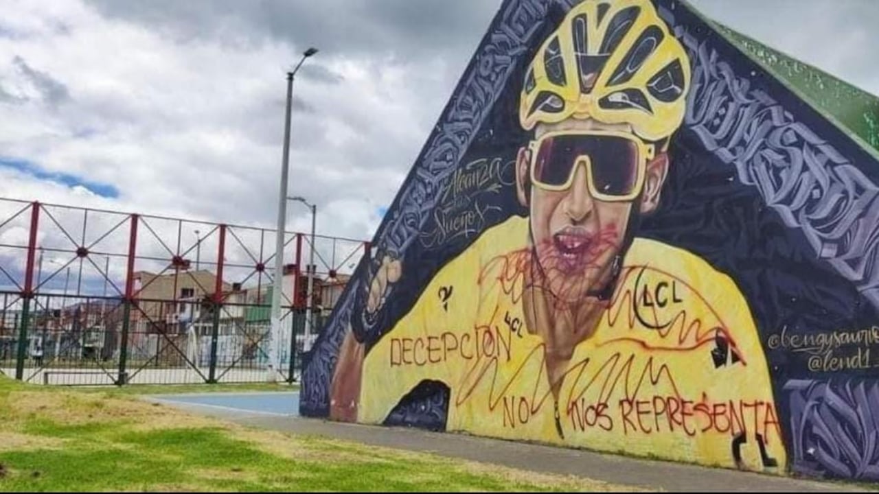 Mural de Egan Bernal fue vandalizado