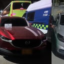 Dos de los carros recuperados por la Policía.
