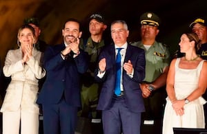 El gobernador de Antioquia, Andrés Julián Rendón, y el presidente electo, Abelardo De La Espriella, estuvieron en el Túnel del Toyo.