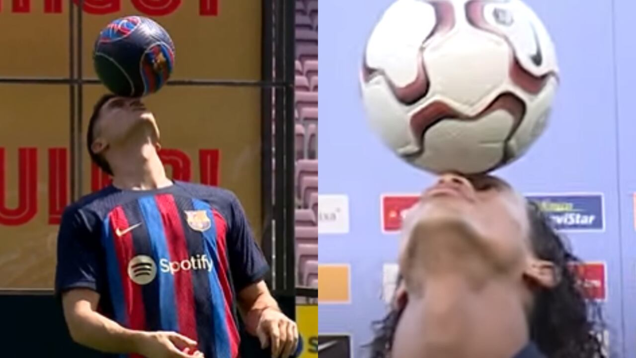 Robert Lewandowski y Ronaldinho. Foto: Captura de pantalla Twitter FC Barcelona (@FCBarcelona)//YouTube Oficial FC Barcelona