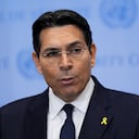 El embajador de Israel ante las Naciones Unidas, Danny Danon, habla en una conferencia de prensa durante el 79º período de sesiones de la Asamblea General de las Naciones Unidas, el martes 24 de septiembre de 2024, en la sede de la ONU.