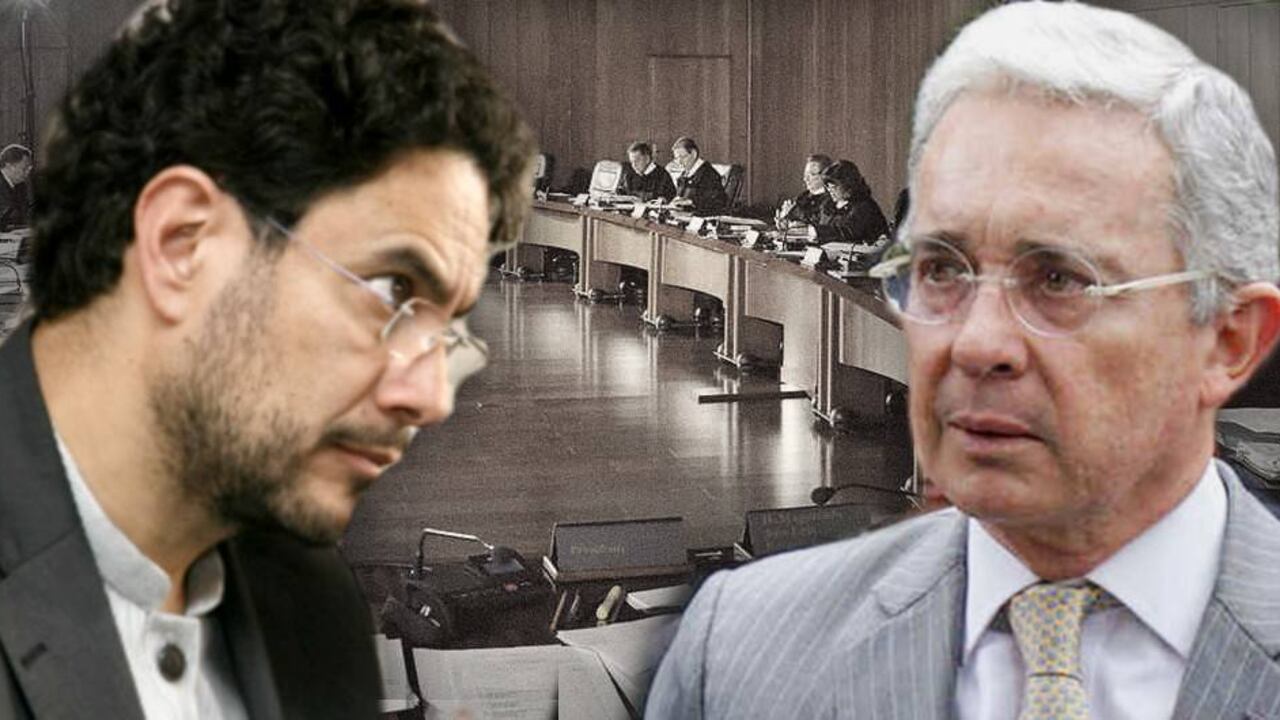 El senador Iván Cepeda y el excongresista Álvaro Uribe