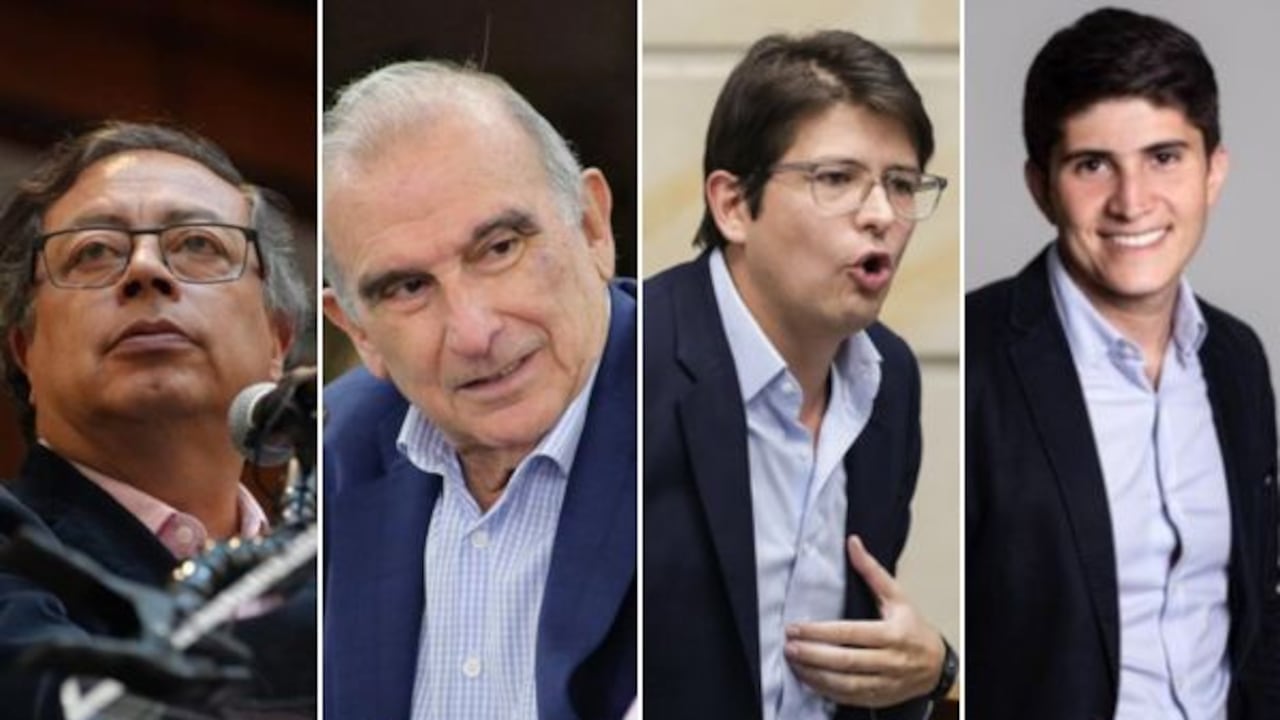 Gustavo Petro, Humberto de la Calle, Miguel Uribe y Wadith Manzur.