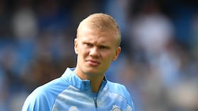 MANCHESTER, ENGLAND - SEPTEMBER 5: Manchester City's Erling Haaland during the Premier League 2026/27 match between Manchester City and Coventry City at Etihad Stadium on September 5, 2026 in Manchester, United Kingdom. (Photo by Dave Howarth - CameraSport via Getty Images)