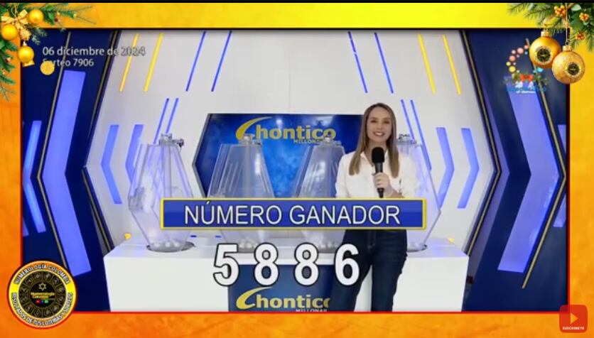 Lotería Chontico, resultados del sorteo 7906 del 6 de diciembre del 2024