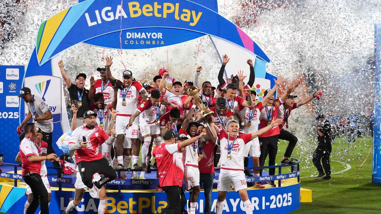 Celebración del título de Independiente Santa Fe en el Atanasio Girardot.