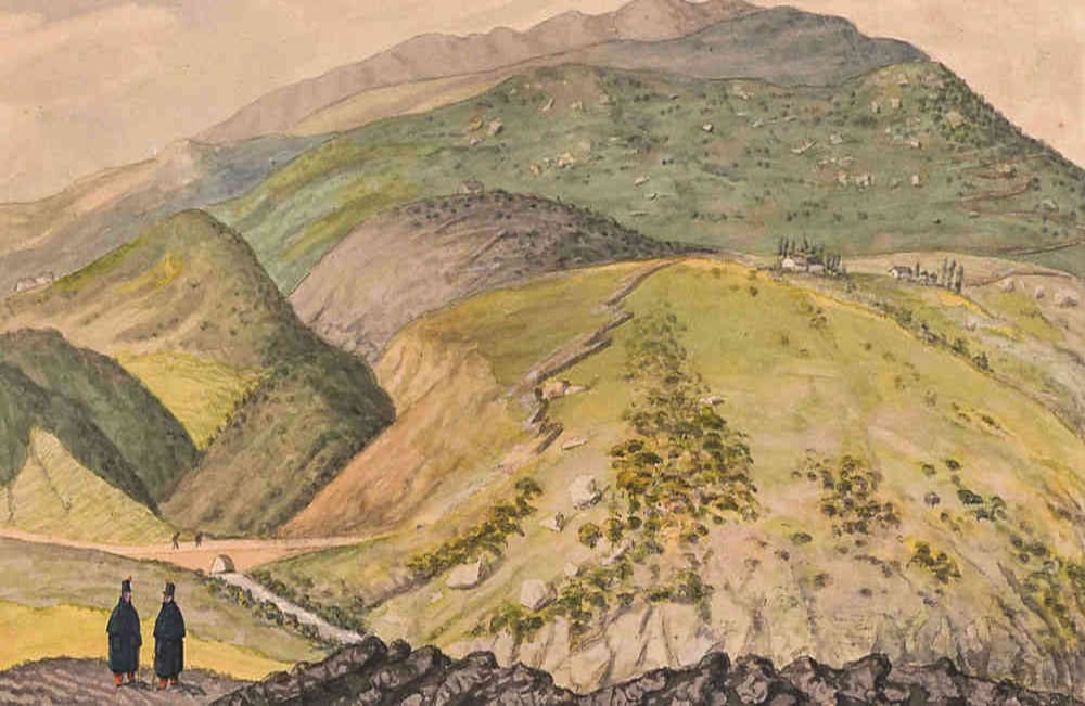 Tunja puente de Boyacá: Es una acuarela de Carmelo Fernández, pintor venezolano contratado por Agustín Codazzi para la Comisión Corográfica en 1851. En su viaje, en compañía de Manuel Ancízar, ilustró los sitios y costumbres de la región nororiental de Colombia. Su paso por el puente de Boyacá reseña las montañas, el paisaje y el pequeño puente que es observado a la distancia por dos personajes, a la manera de los panoramas humboldtianos. Carmelo Fernández, 1850, acuarela sobre papel, colección Biblioteca Nacional de Colombia.