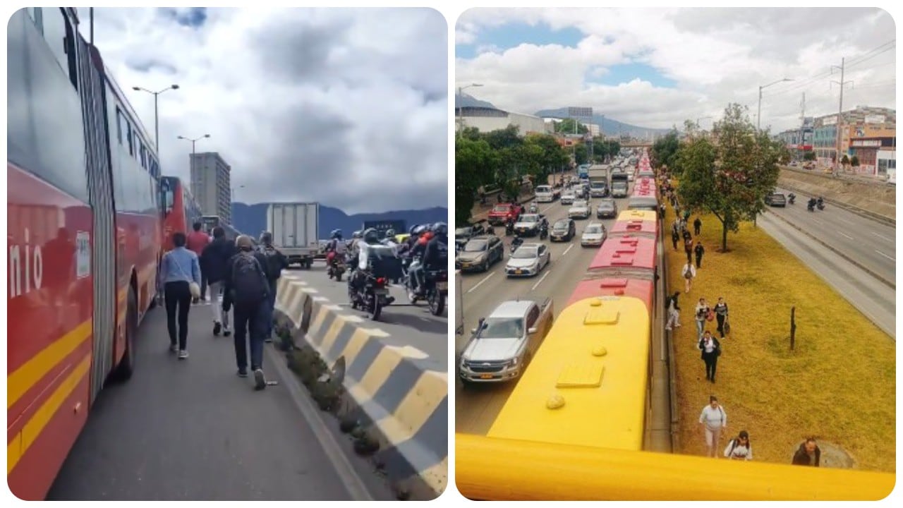 Usuarios tuvieron que descender de los buses y continuar su recorrido a pie debido a las afectaciones en la movilidad.