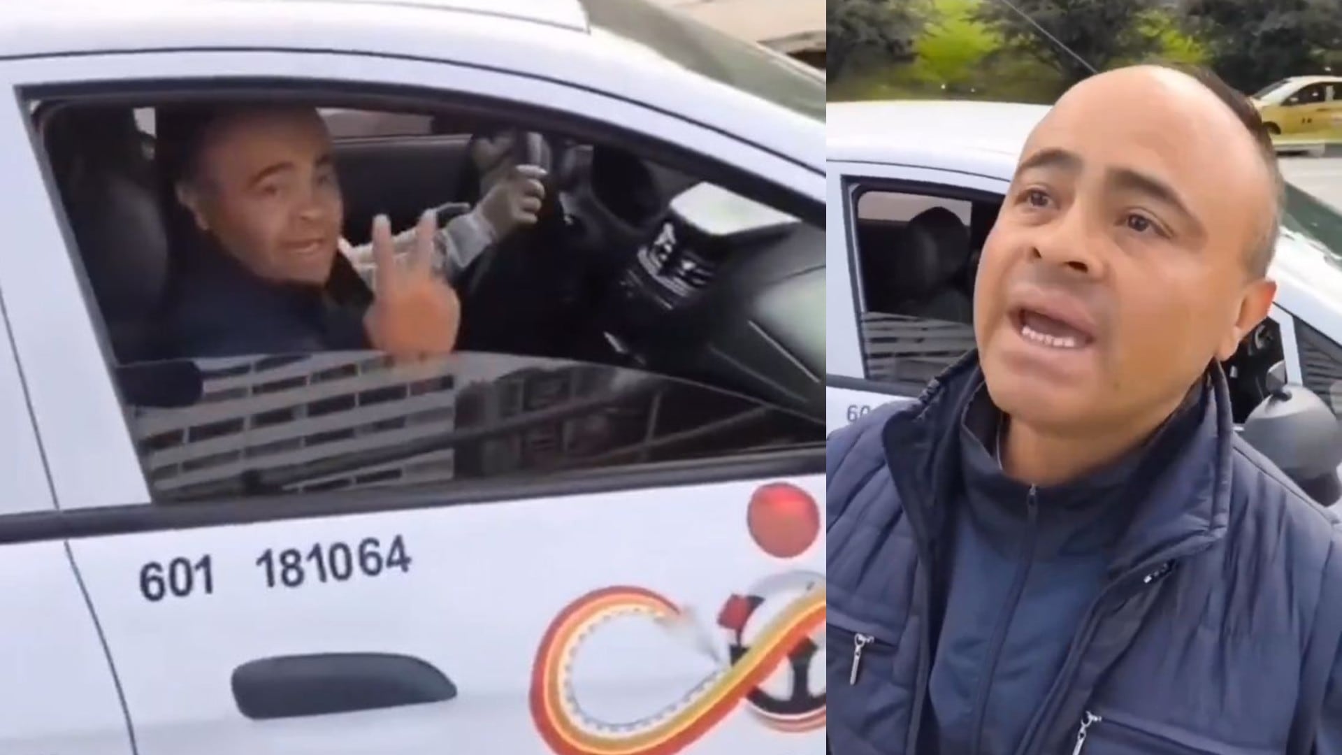 Los sujetos se tranzaron en una discusión por una supuesta maniobra del ciclista; el instructor de enseñanza no tuvo reparo en bajarse del carro y dar un mal ejemplo.