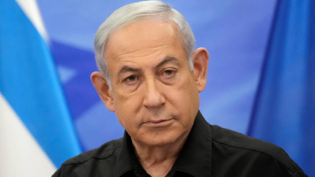 El primer ministro israelí, Benjamin Netanyahu, durante una conferencia de prensa conjunta con el presidente francés, Emmanuel Macron.