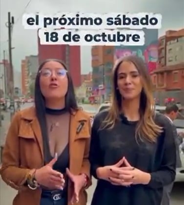 Gina Carolay Correales, en la foto aparece en campaña por Carrascal a la Cámara y tiene contrato vigente en el Grupo de Género y Diversidad.