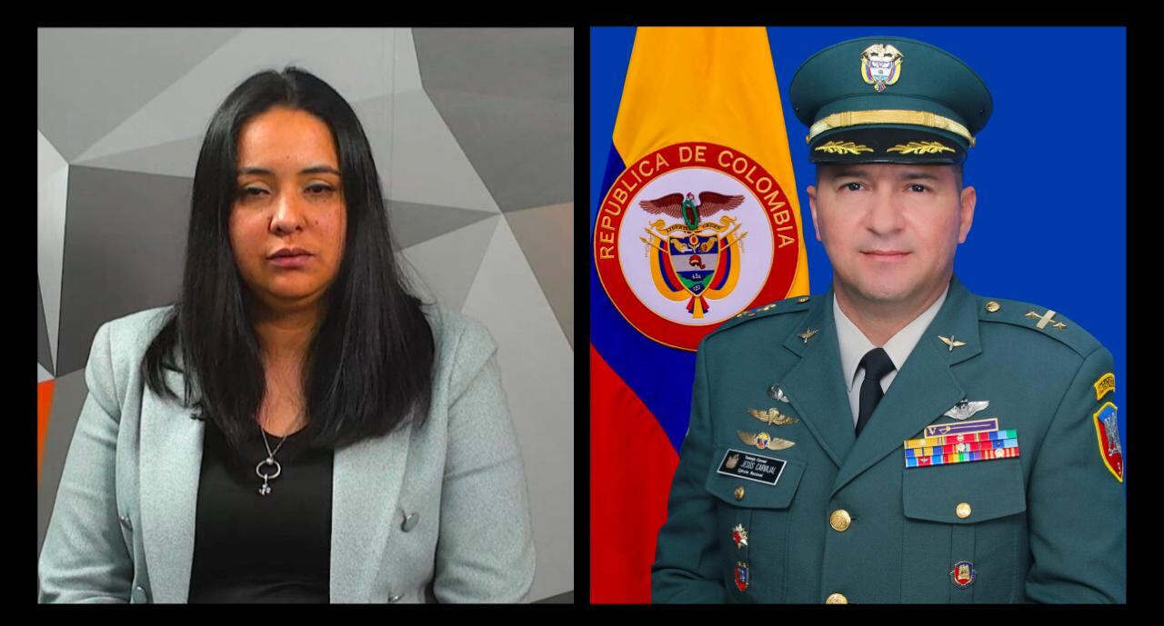 Eliana Barrera, esposa del coronel David Carvajal, quien murió en un accidente de helicóptero del Ejército en el sur de Bolívar.