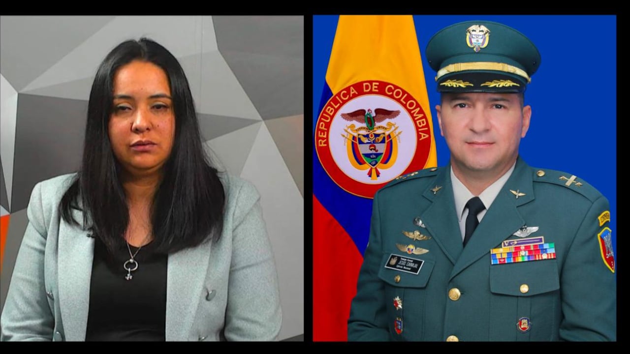 Eliana Barrera, esposa del coronel David Carvajal, quien murió en un accidente de helicóptero del Ejército en el sur de Bolívar.