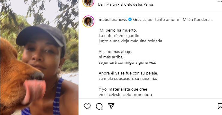 Mabel Lara y su perro