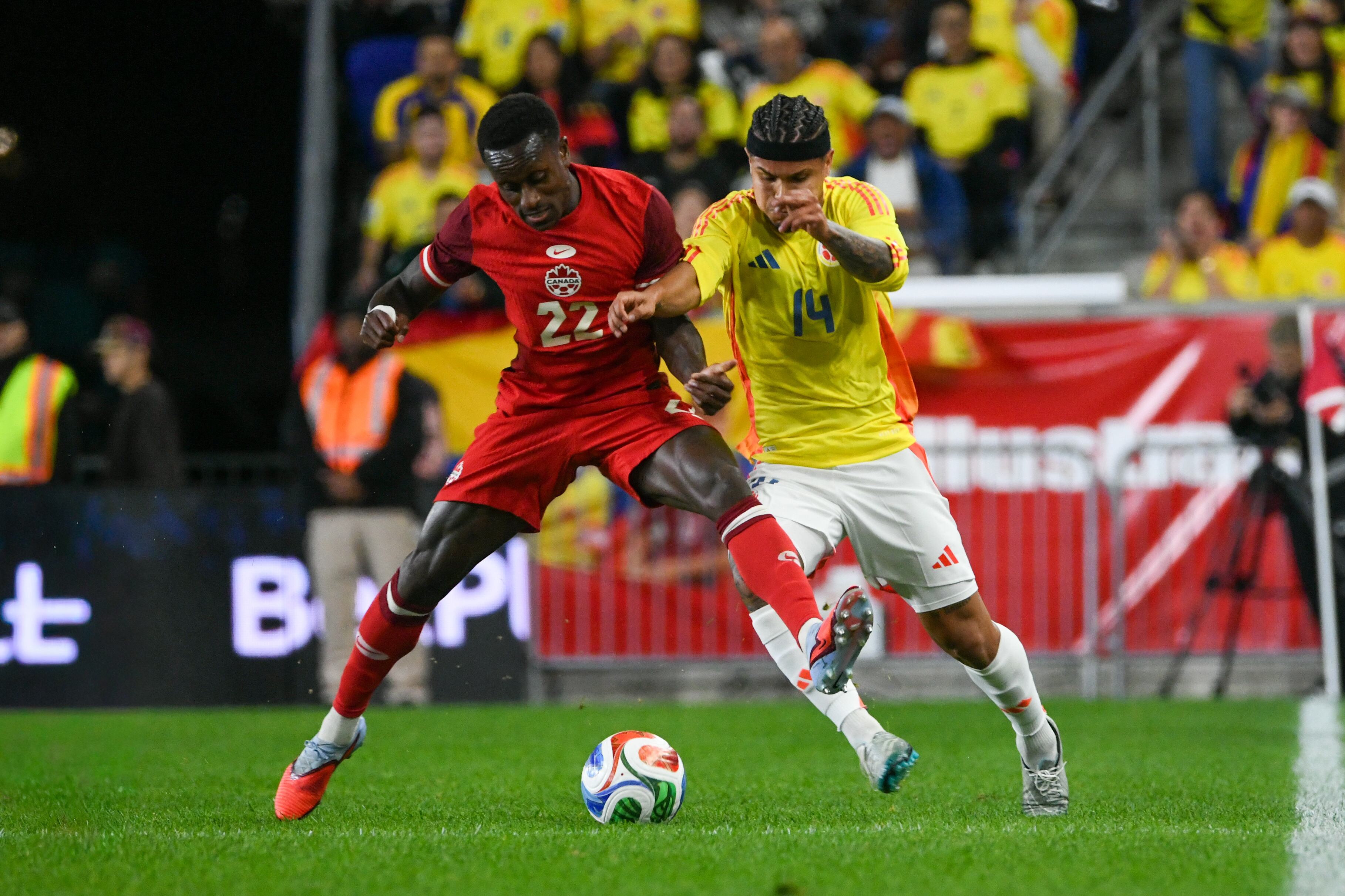 Imagen del compromiso amistoso de la fecha FIFA del mes de octubre entre Colombia y Canadá, en Nueva Jersey, Estados Unidos.