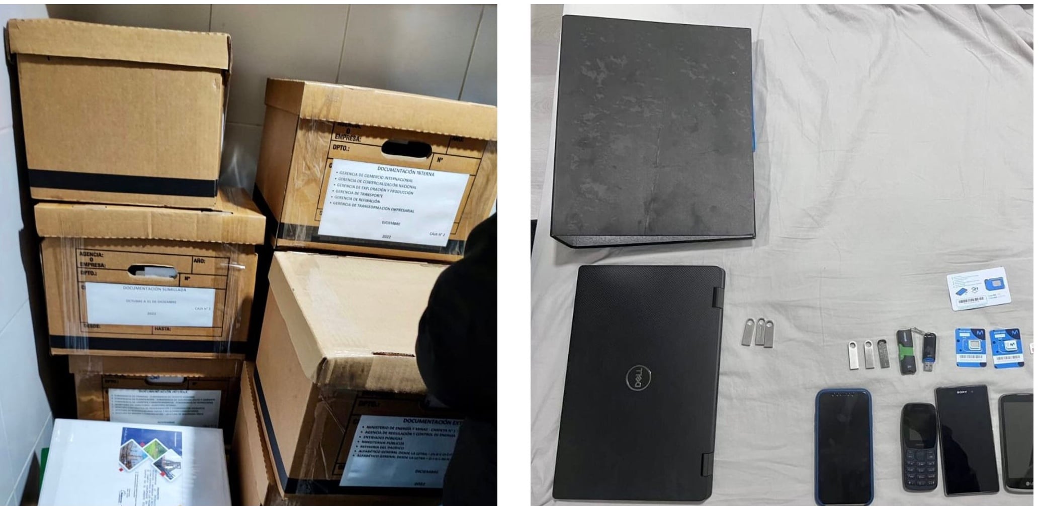 En varios tuits acompañados de fotos, la Fiscalía dijo que las búsquedas se realizaron en las oficinas de la Subsecretaría Jurídica de la Presidencia y de la Gerencia y Procuraduría de Petroecuador.