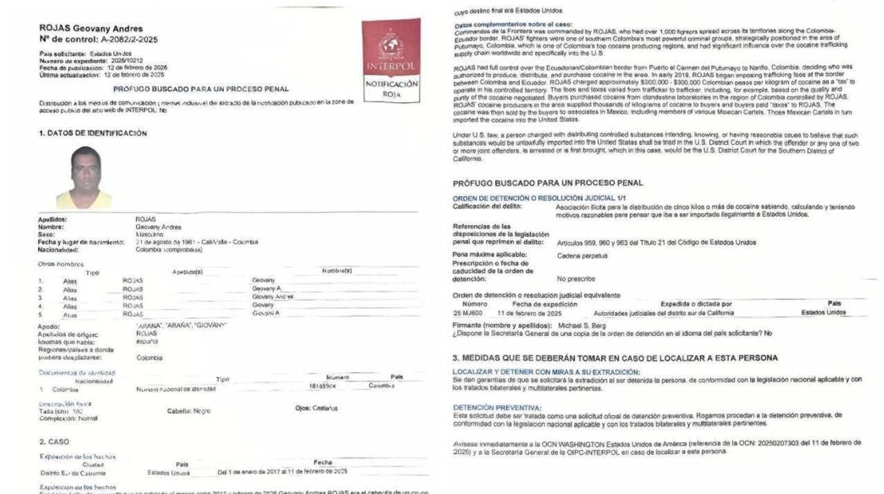 Circular de Interpol de alias Araña