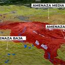 Mapa de amenaza del volcán Nevado del Ruiz.