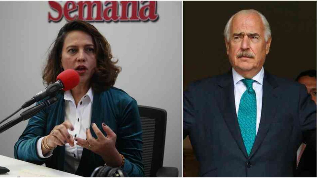 Nancy Patricia Gutiérrez, ministra del Interior. A la derecha el expresidente Andrés Pastrana