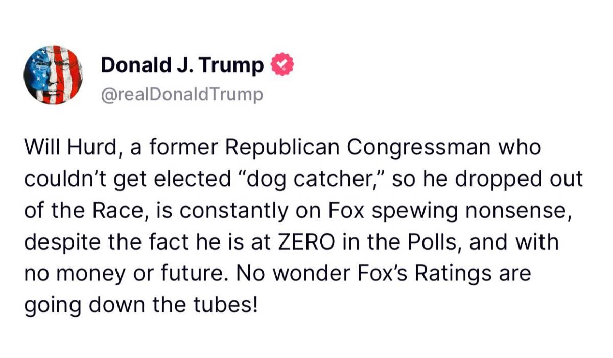 Publicación de Donald Trump en la red social Truth