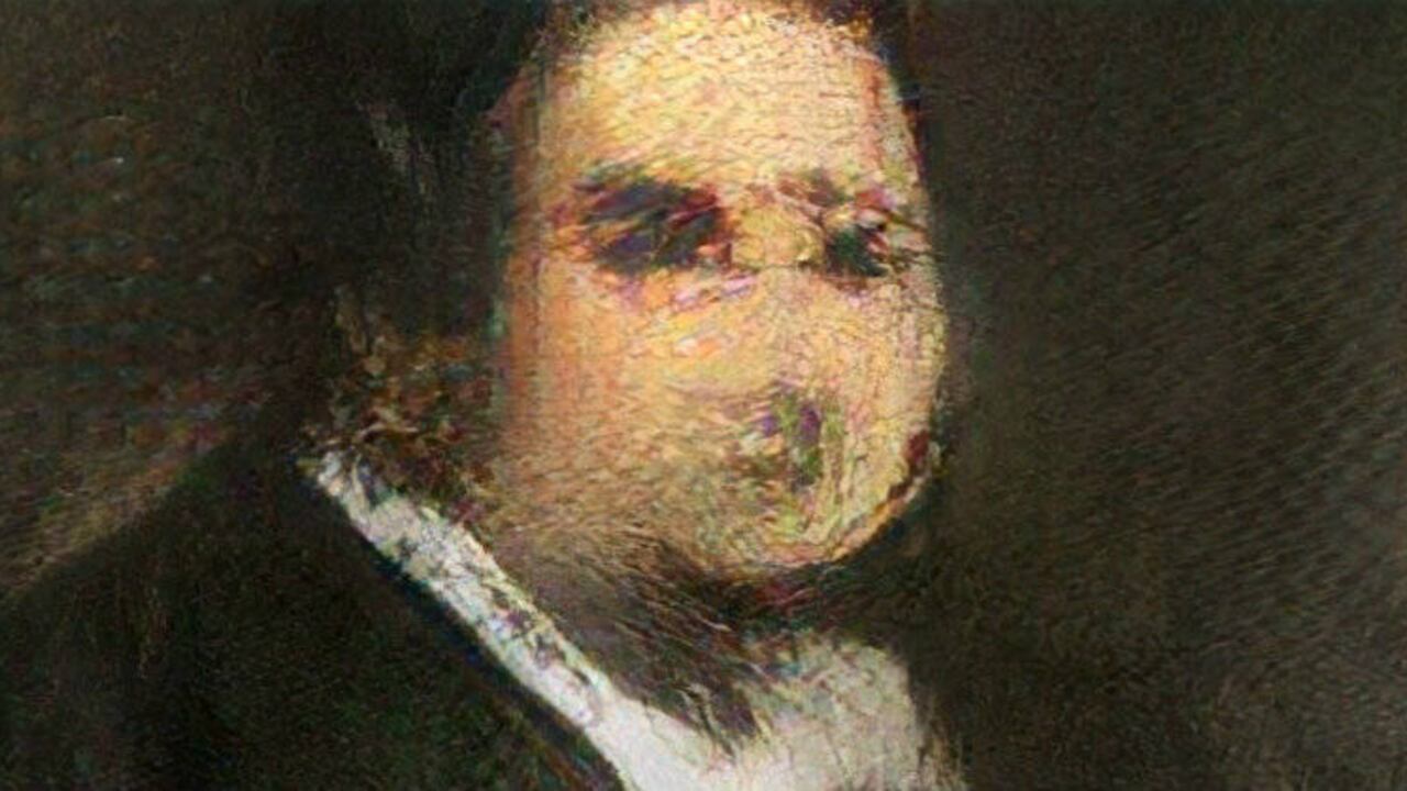 Retrato de Edmond Belamy, 2018, creado por GAN (Generative Adversarial Network),subastado en Christie’s. Imagen © Obvious.