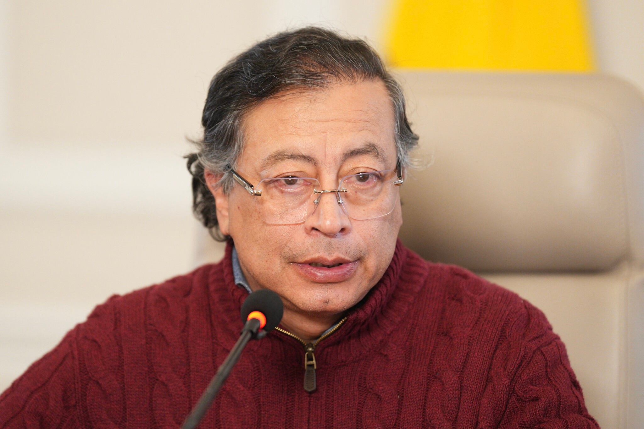 El presidente, Gustavo Petro, el 17 de junio de 2025 en el consejo de ministros, en Bogotá