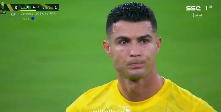 Reacción de Cristiano Ronaldo ante la expulsión de Ospina.