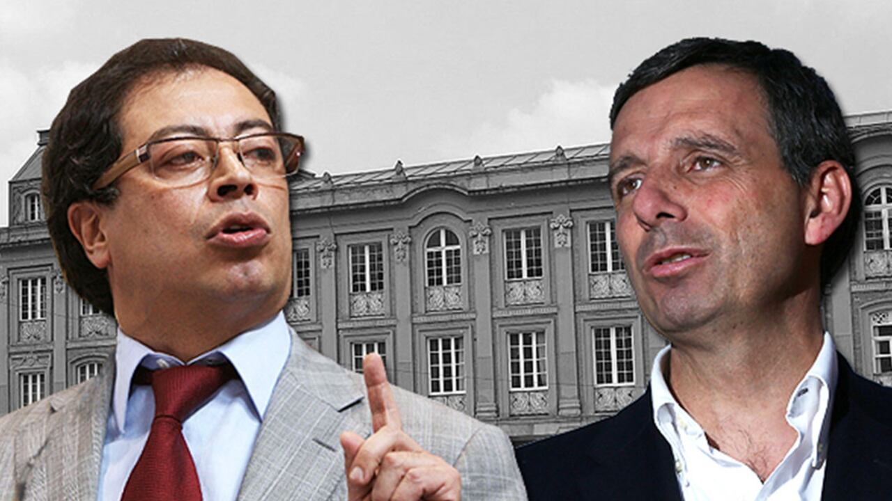 Alcalde Gustavo Petro y Miguel Gómez promotor de la revocatoria.