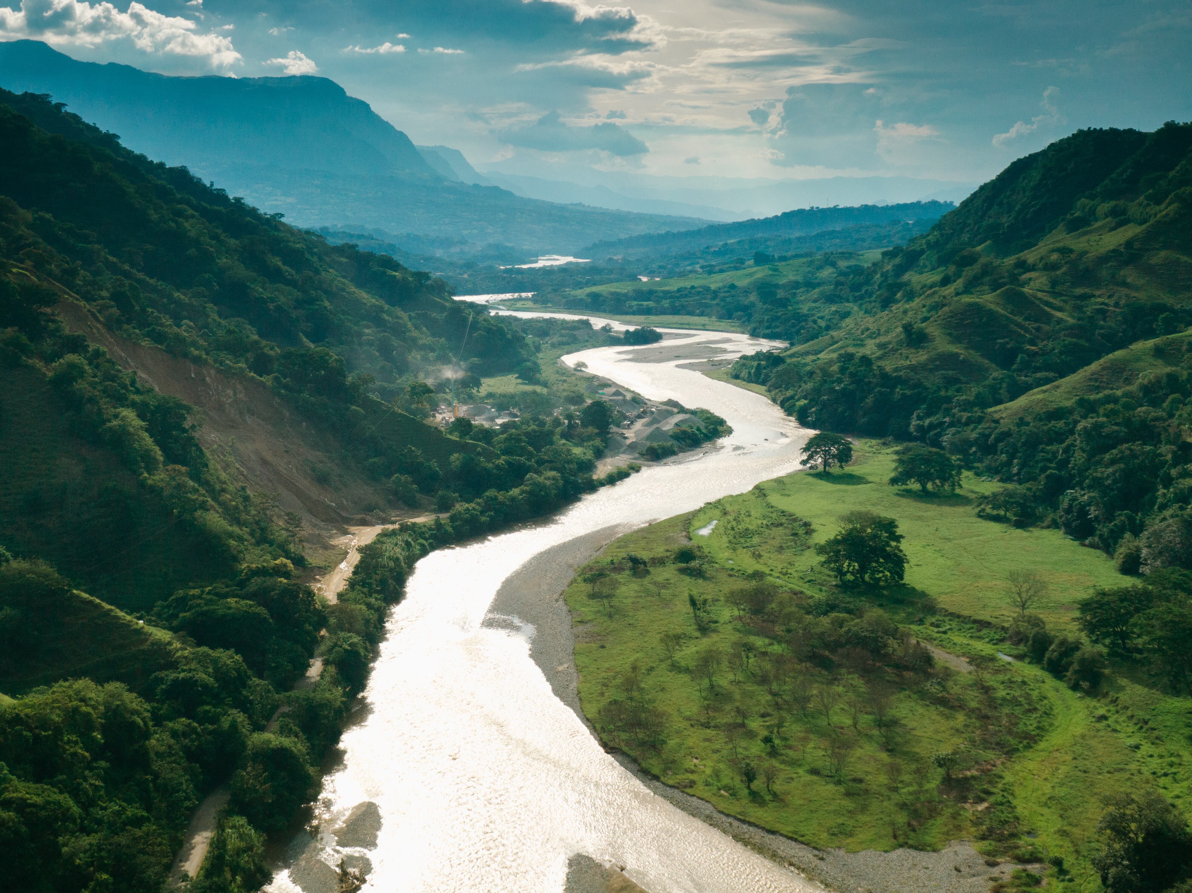 Vista de Salamina, Caldas en los Andes. AscentXMedia / Getty Images